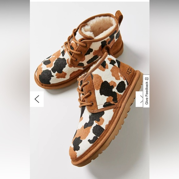 used fair condition men's size 10 Ugg Neumel Cowprimt Shoes Fur inside fall - Picture 5 of 11